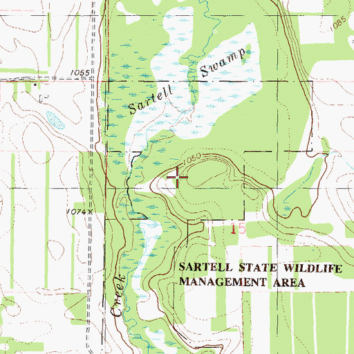 Topographic Map of Sartell State Wildlife Management Area, MN