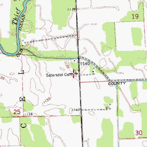 Topographic Map of Satersdal Cemetery, MN