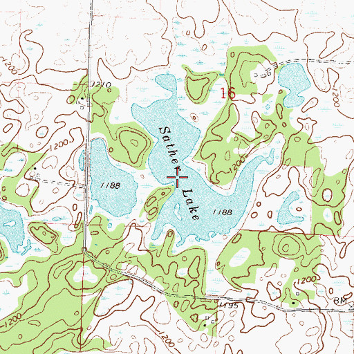 Topographic Map of Sather Lake, MN