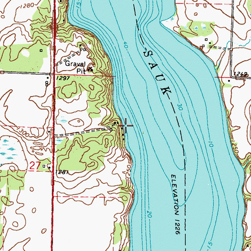 Topographic Map of Sauk Lake, MN