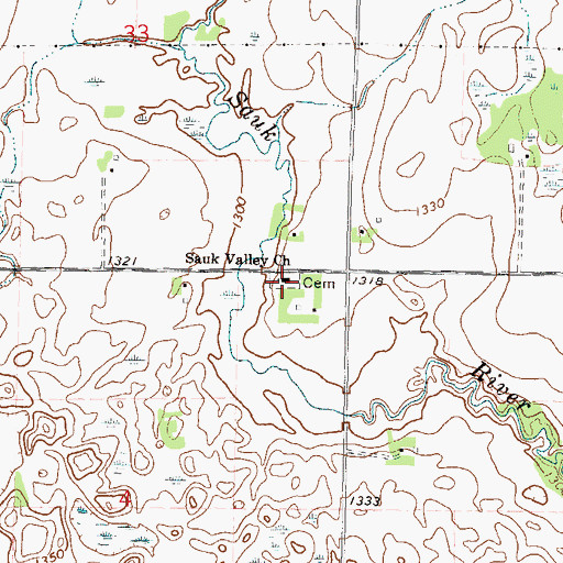 Topographic Map of Sauk Valley Church, MN