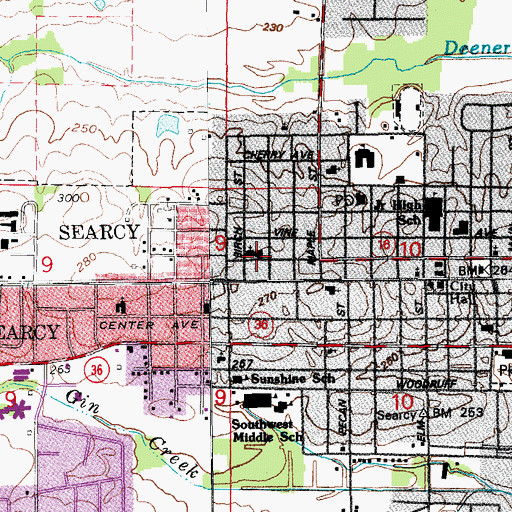 Topographic Map of West Race Baptist Church, AR