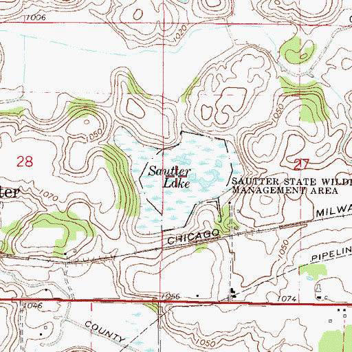 Topographic Map of Sautter Lake, MN