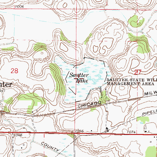 Topographic Map of Sautter State Wildlife Management Area, MN