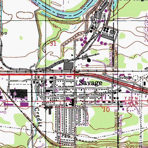 Topographic Map of Savage, MN