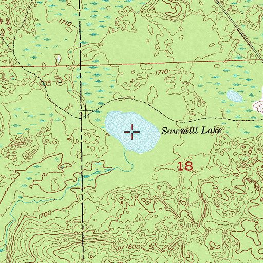 Topographic Map of Sawmill Lake, MN