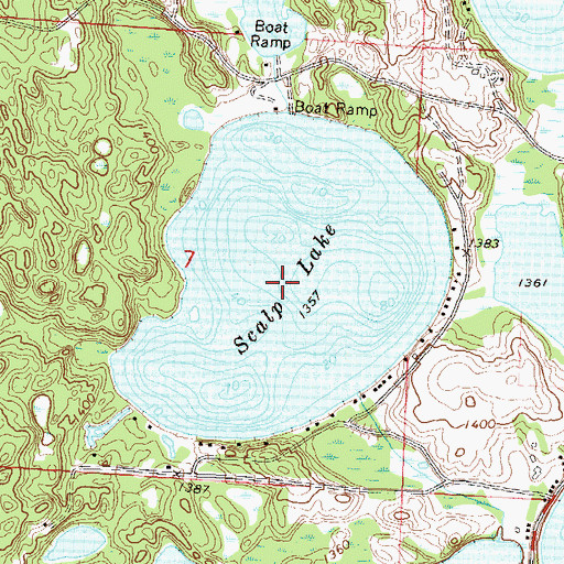 Topographic Map of Scalp Lake, MN