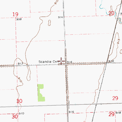 Topographic Map of Scandia Cemetery, MN