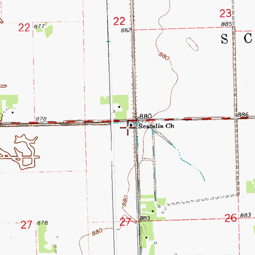 Topographic Map of Scandia Church, MN