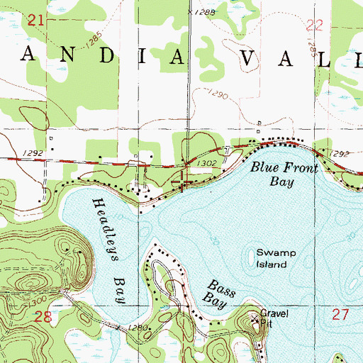 Topographic Map of Scandia Valley Town Hall, MN