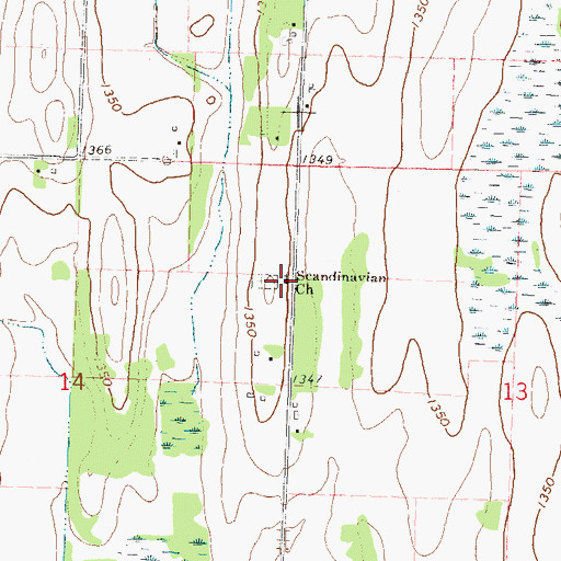 Topographic Map of Scandinavian Church, MN