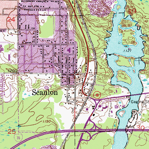 Topographic Map of Scanlon, MN