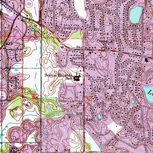 Topographic Map of Scenic Heights Elementary School, MN