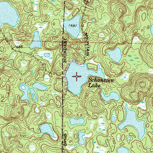 Topographic Map of Schantzen Lake, MN