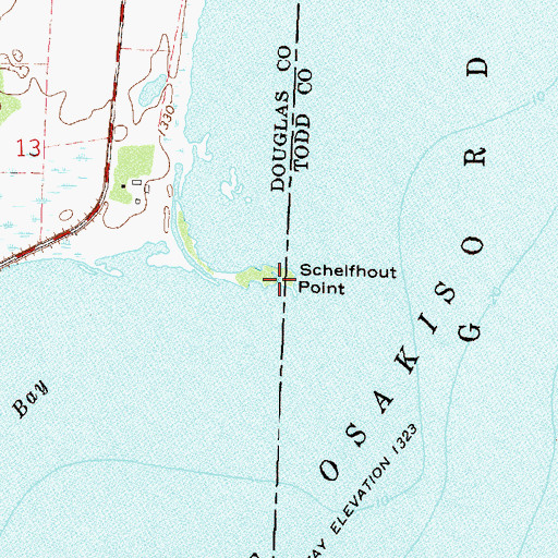 Topographic Map of Schelfhout Point, MN