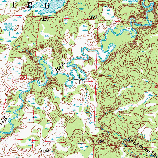 Topographic Map of Schimmelhorn Creek, MN