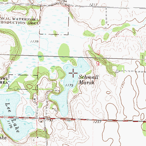 Topographic Map of Schmall Marsh, MN