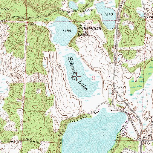 Topographic Map of Schmid Lake, MN