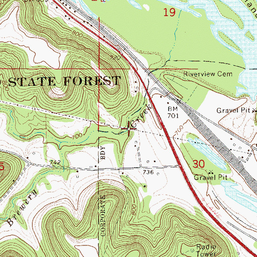 Topographic Map of Schmidt Coulee, MN