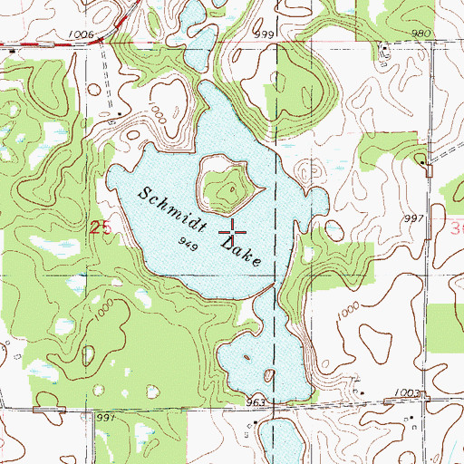 Topographic Map of Schmidt Lake, MN