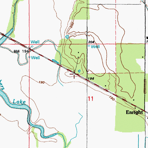 Topographic Map of Wranes (historical), AR