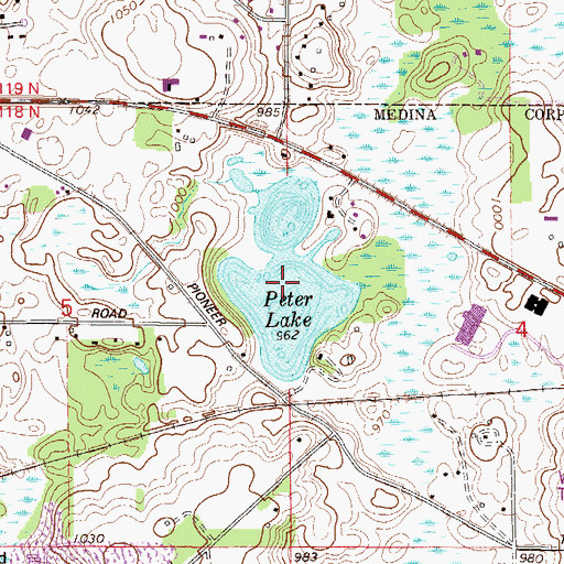 Topographic Map of Peter Lake, MN