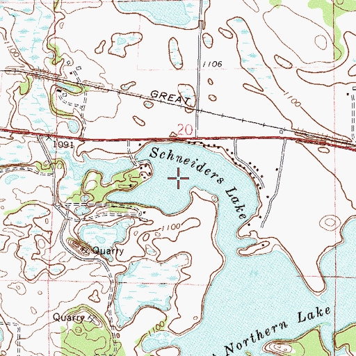 Topographic Map of Schneiders Lake, MN