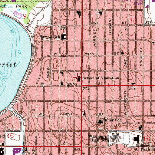 Topographic Map of Stonebridge Community School, MN