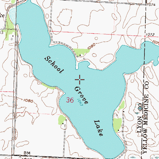Topographic Map of School Grove Lake, MN