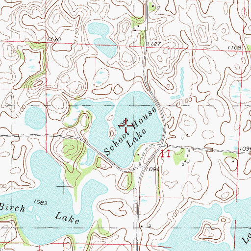 Topographic Map of School House Lake, MN