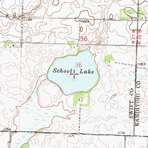 Topographic Map of School Lake, MN