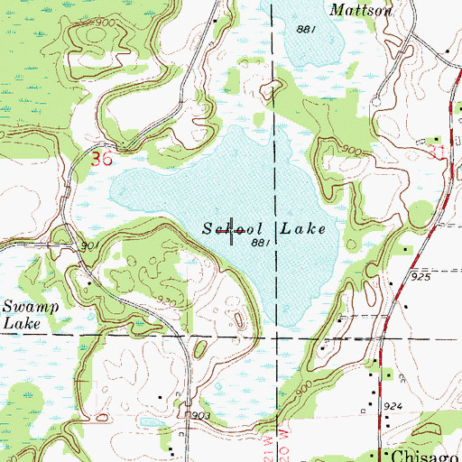 Topographic Map of School Lake, MN