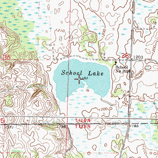 Topographic Map of School Lake, MN