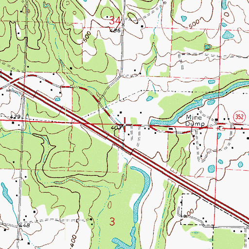 Topographic Map of Bushtown (historical), AR