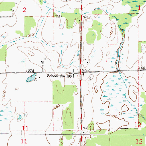 Topographic Map of School Number 100, MN