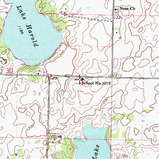 Topographic Map of School Number 1079, MN