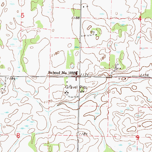 Topographic Map of School Number 1089, MN