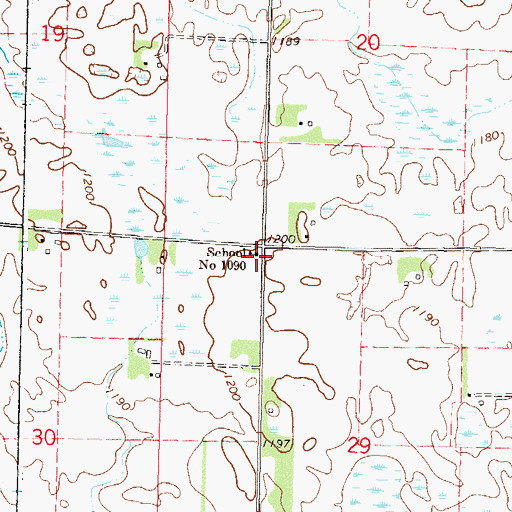Topographic Map of School Number 1090, MN