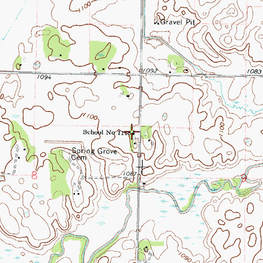 Topographic Map of School Number 1118, MN