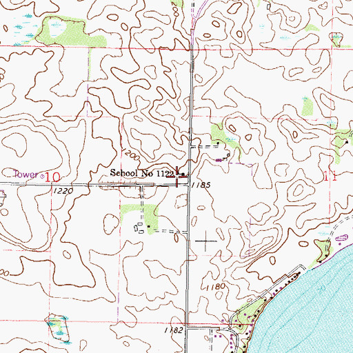 Topographic Map of School Number 1122, MN