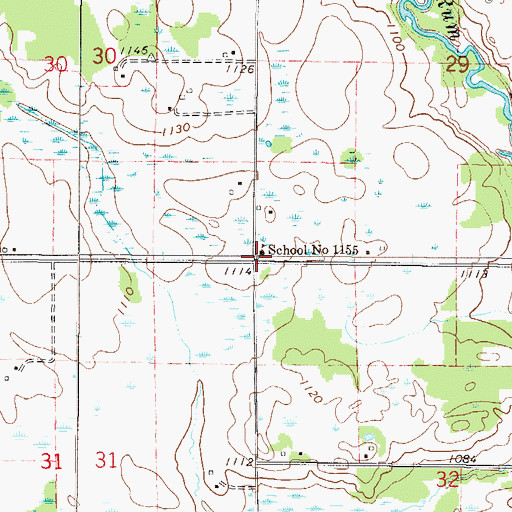 Topographic Map of School Number 1155, MN