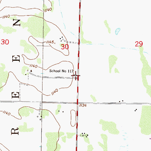 Topographic Map of School Number 117, MN