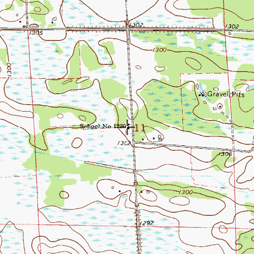 Topographic Map of School Number 1220, MN