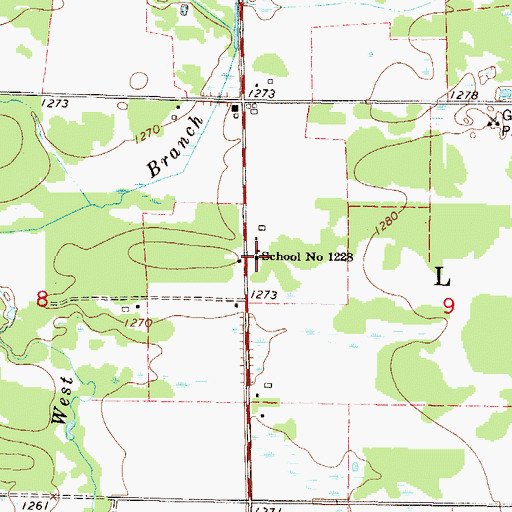 Topographic Map of School Number 1228, MN
