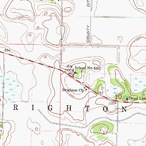 Topographic Map of School Number 1281, MN