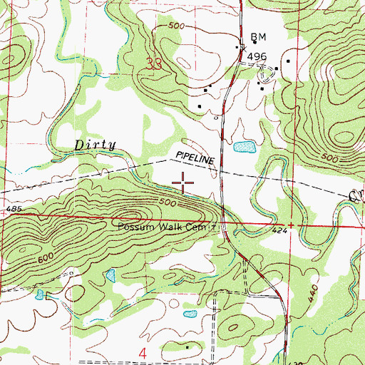Topographic Map of Coal Hill Gas Field, AR