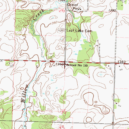 Topographic Map of School Number 135 (historical), MN