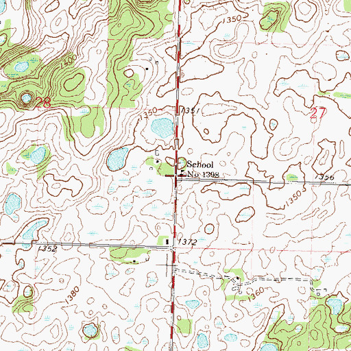 Topographic Map of School Number 1398 (historical), MN