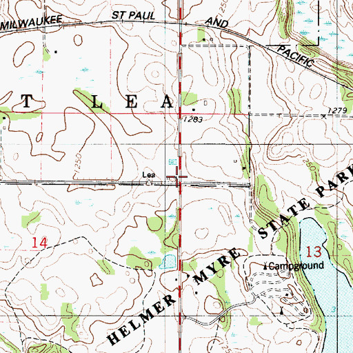 Topographic Map of School Number 14, MN
