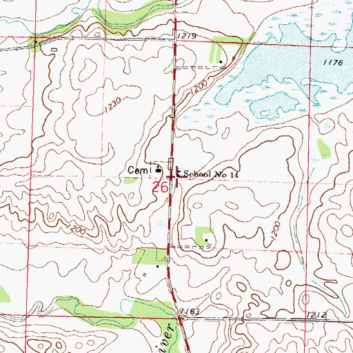 Topographic Map of School Number 14, MN